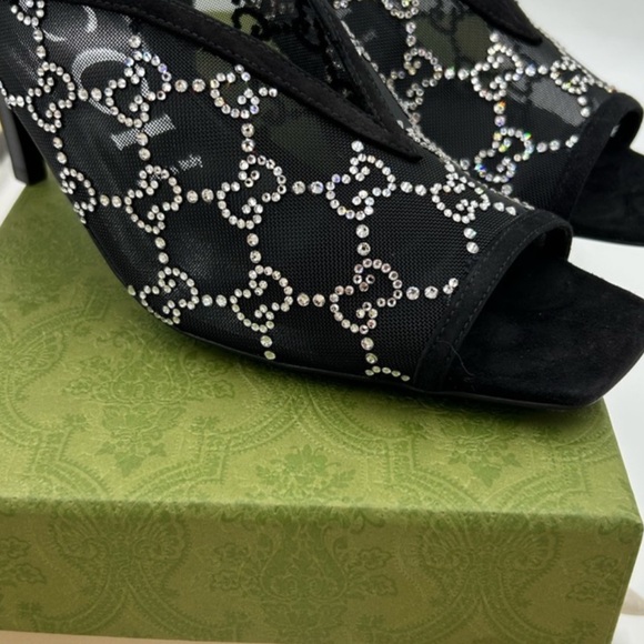 Women's Gucci GG CRYSTAL EMBELLISHED MIKES . Size 39 (US 9) - Picture 4 of 11